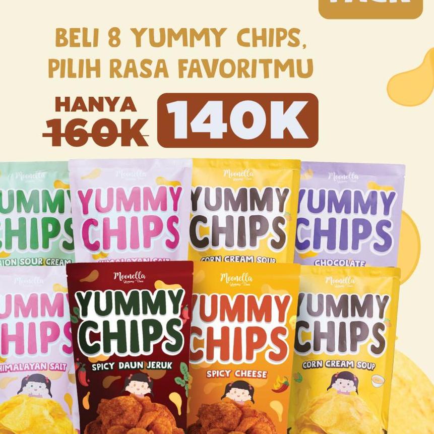 

Ayo Beli Yummy Chips - Party Pack -NO MSG Keripik Kentang isi 8 OD0$