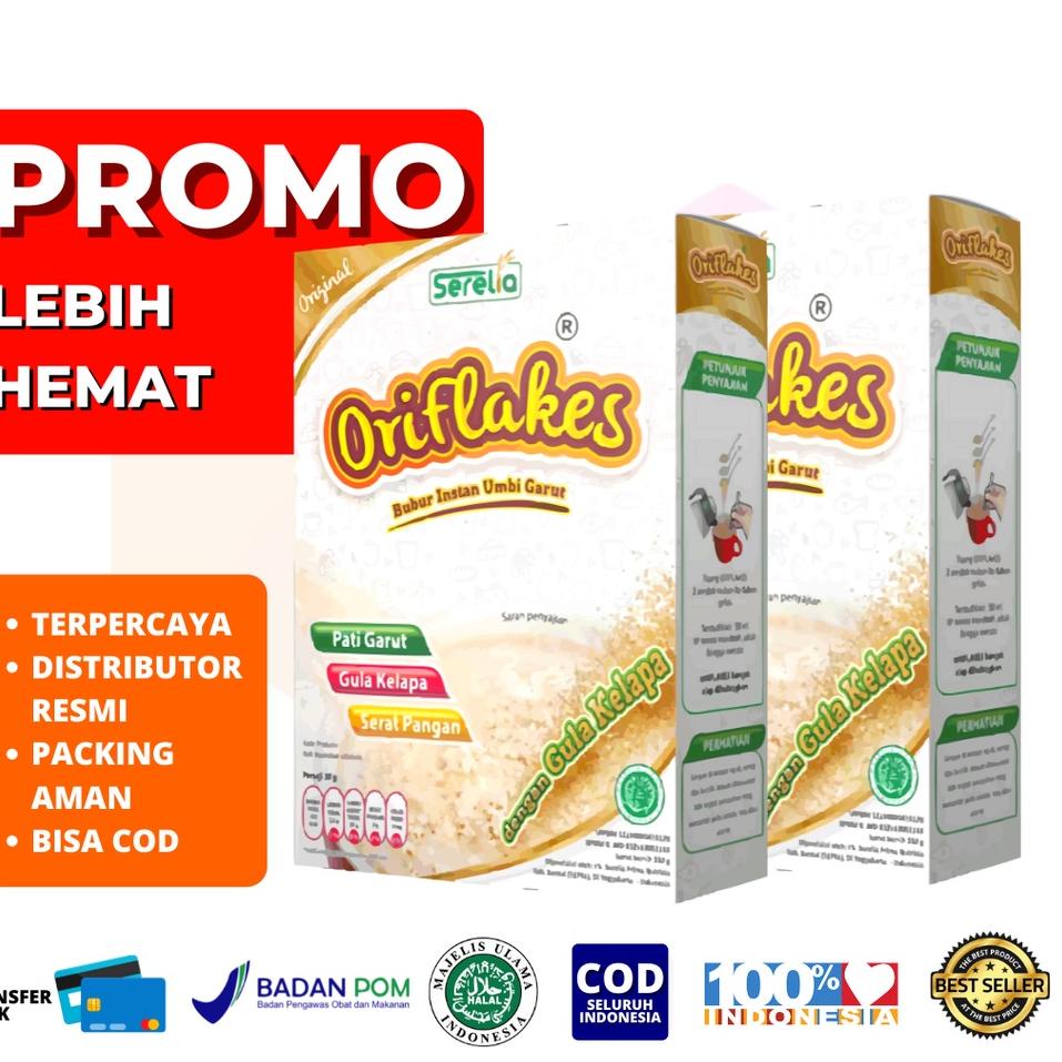 

✤ ORIFLAKES ORIGINAL Maag Asam Lambung & Gerd Makanan Sarapan Sereal Pati Umbi Garut 350 gram ☂