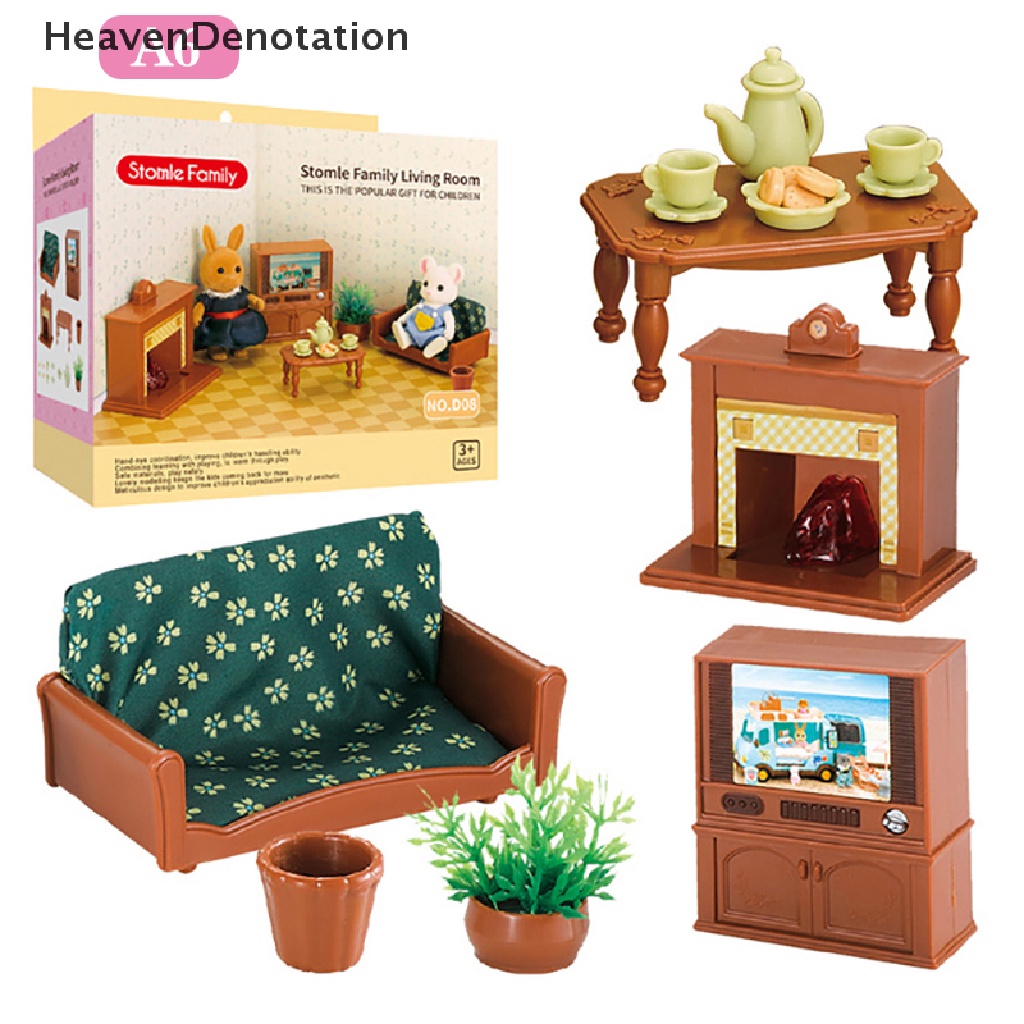 [HeavenDenotation] 1: 12 Dollhouse Miniatura Furniture Forest Animal Family Villa Furniture Set DIY HDV