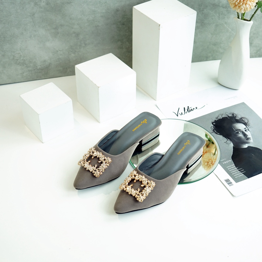 Sandal Wanita Heels Mules Natalie 3CM B-CK 05