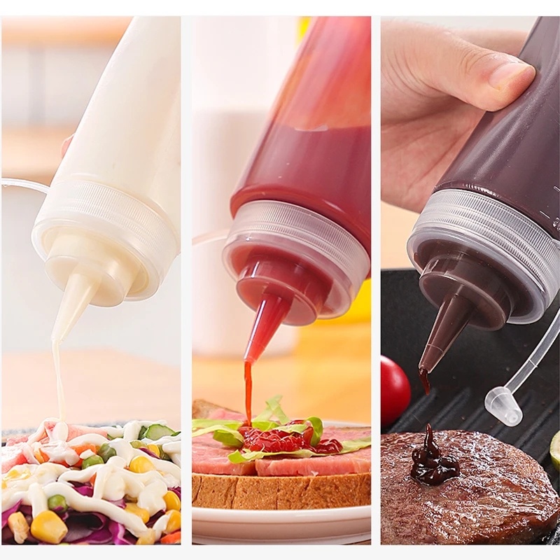 Hot Sale/[Unggulan] Dispenser Bumbu Plastik Food Grade Tahan Debu Squeeze Sauce Bottle Dapur Kecap Salad Sauce Olive Oil Bottle Squeeze Condiment Bottle Kitchen Gadget