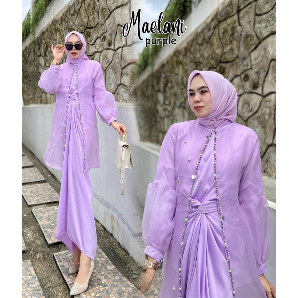 GAMIS PESTA KONDANGAN MAELANI SET KAFTAN + LUARAN ORGANZA