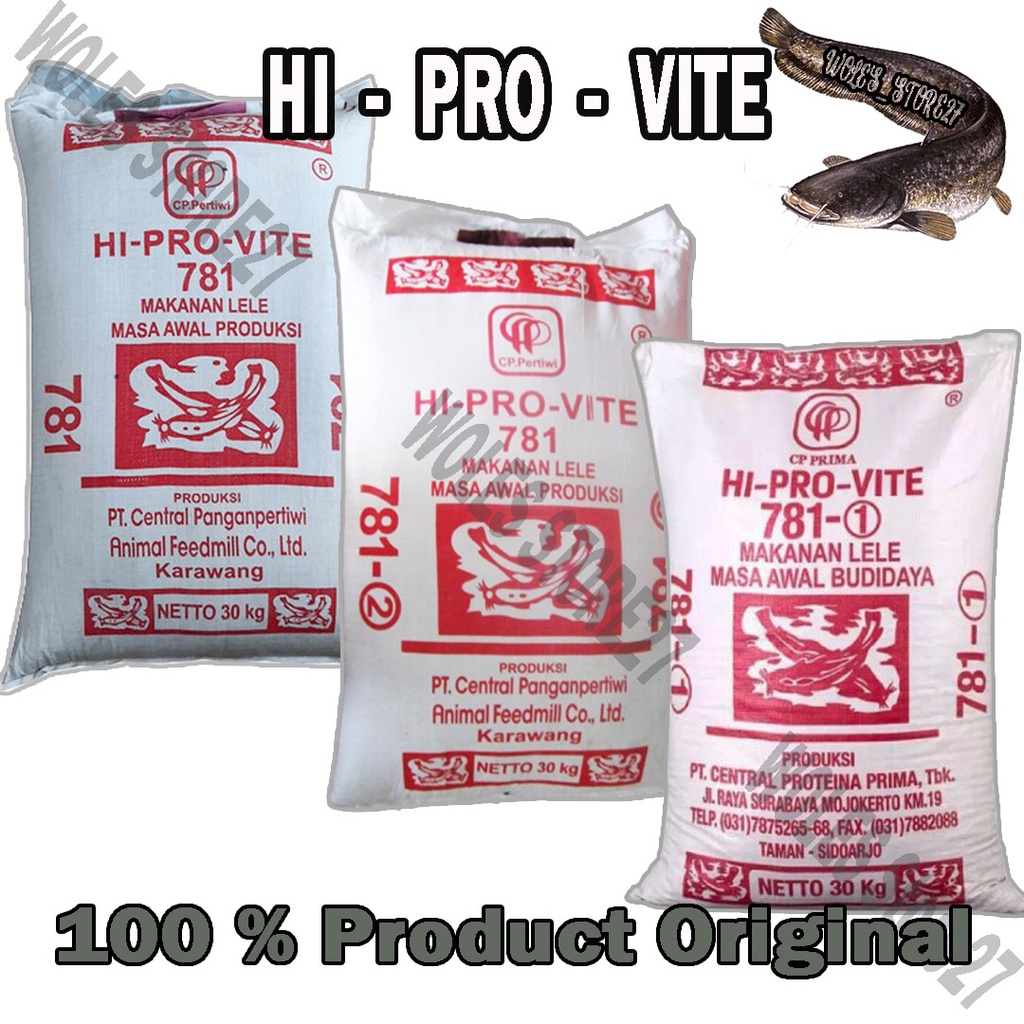 HI-PRO-VITE 781 Polos , 781-1 , 781-2 , Pelet Pakan Makanan Ikan Terapung , Umpan Pancing , Lele , N