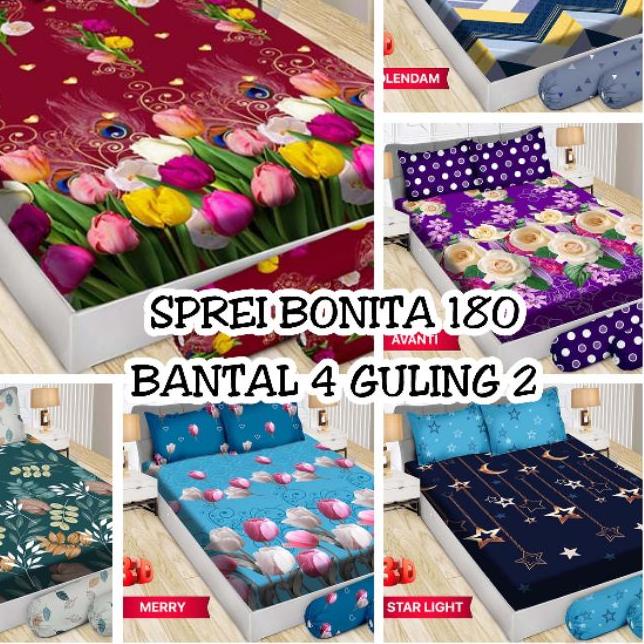 ♦ NEW SPREI BONITA  BANTAL 4 GULING 2 ➥