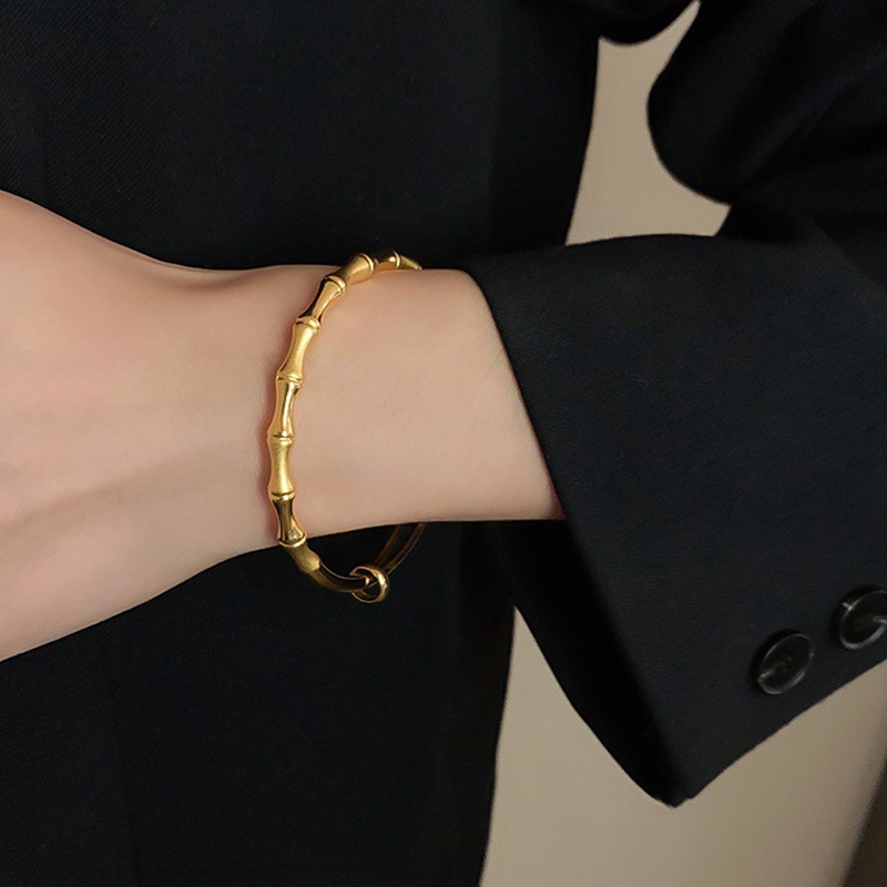 Elegan Berlapis Emas 18K Gelang Cuff Bangle Wanita Hadiah Perhiasan Pesta Pernikahan