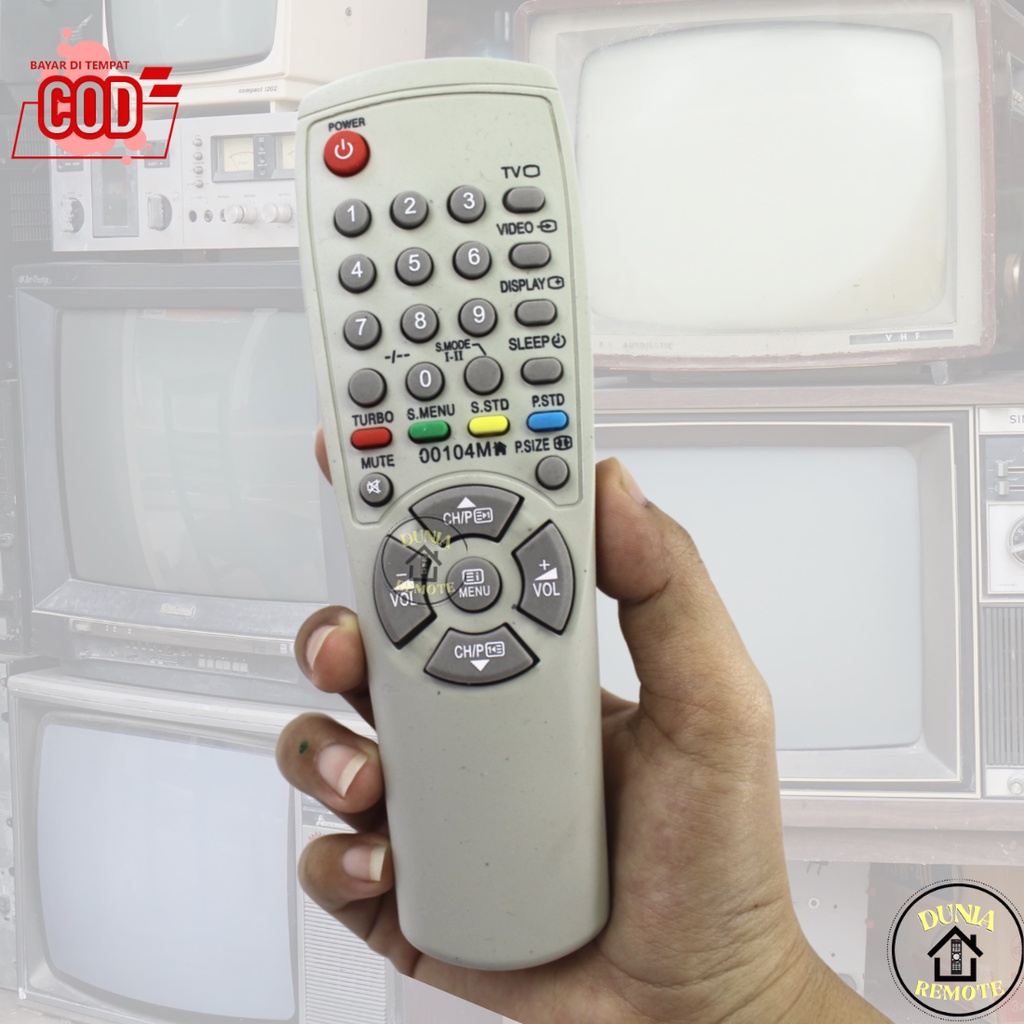 Remot Remote Tv Samsung Slimflat Tabung Type 104M tanpa setting