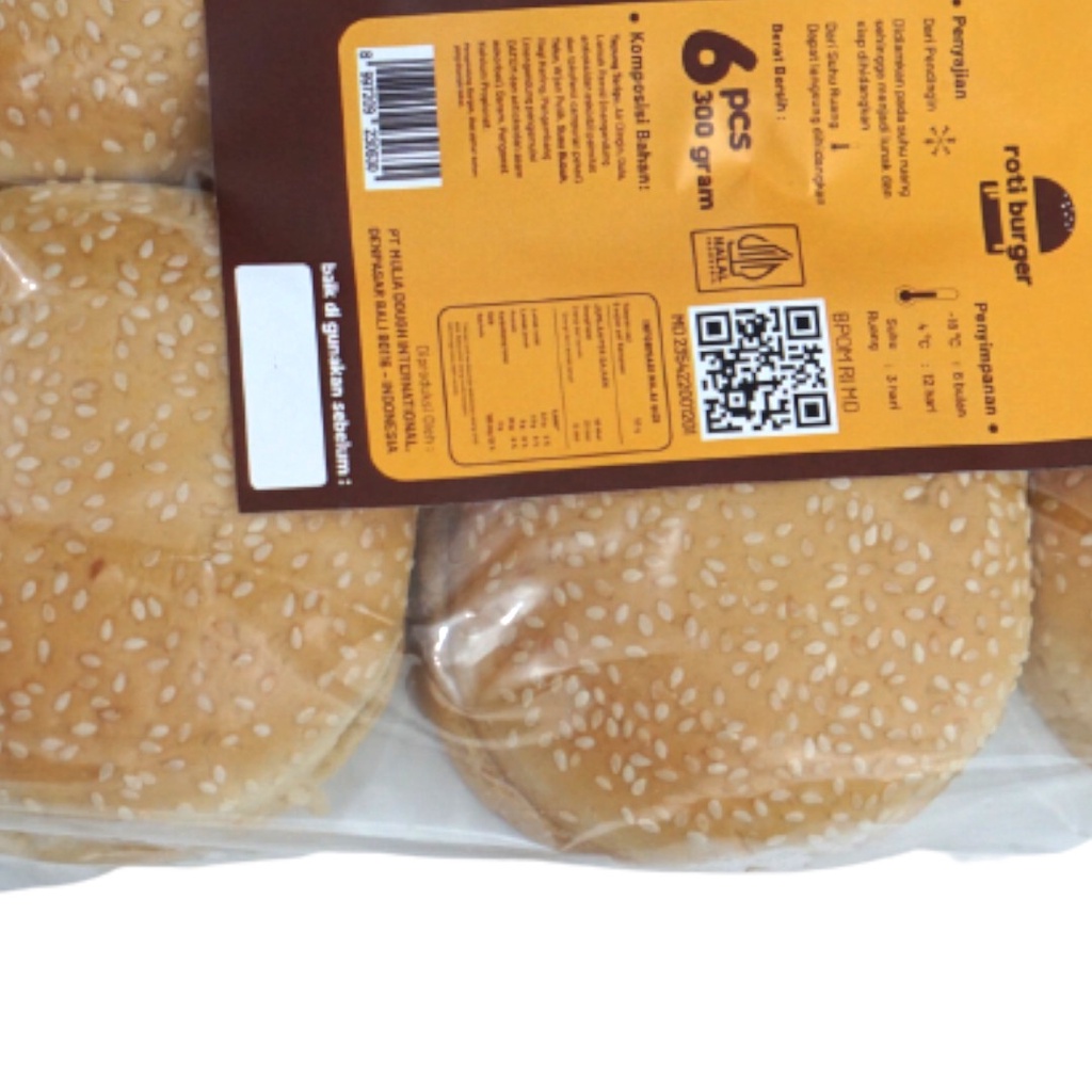 Madam Bun Roti Burger Wijen isi 6 Pcs