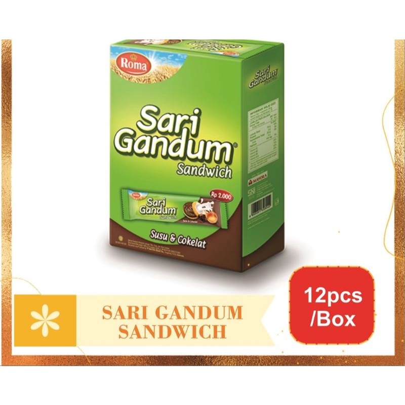 

(BOX) ROMA SARI GANDUM SANDWICH SUSU & COKELAT isi 12pcs MURAH!!