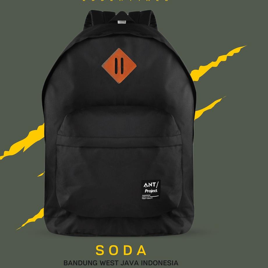 ➤ ANT PROJECT - Tas Backpack SODA Full Black - Tas Ransel ☉