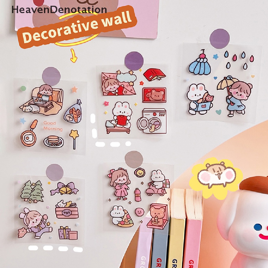 [HeavenDenotation] 20lembar Stiker Motif Kartun Desain Scrapbook Bahan Hias Hadiah HDV