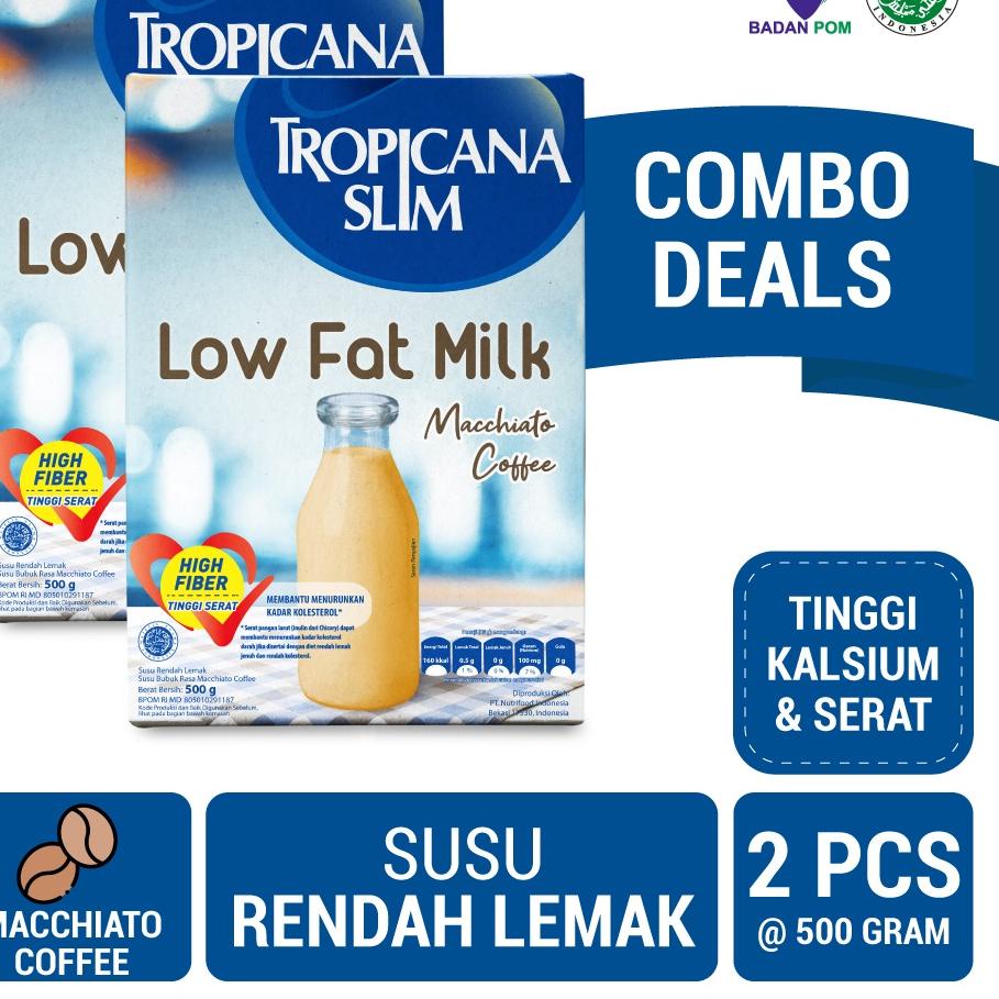 

✬ Twin Pack - Tropicana Slim Susu Low Fat Macchiato Coffee 500 gram - Bantu Turunkan Kolesterol ◄