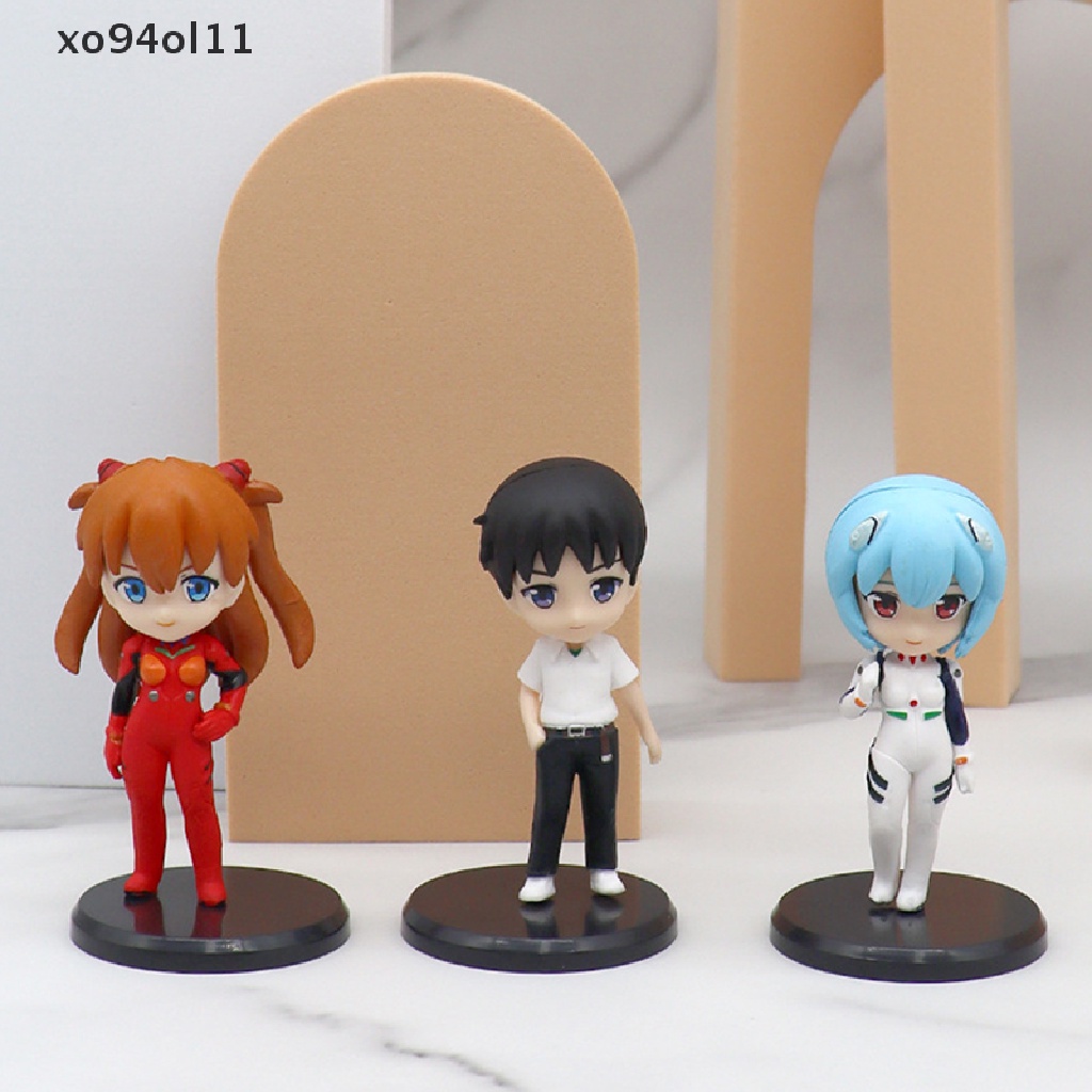 Xo 5Pcs/set Lucu Q Versi Eva Anime Figure Neon Genesis Evangelion Ayanami Rei Figure Boneka Asuka Langley Soryu Ornamen Mobil Dekorasi Fans Hadiah OL