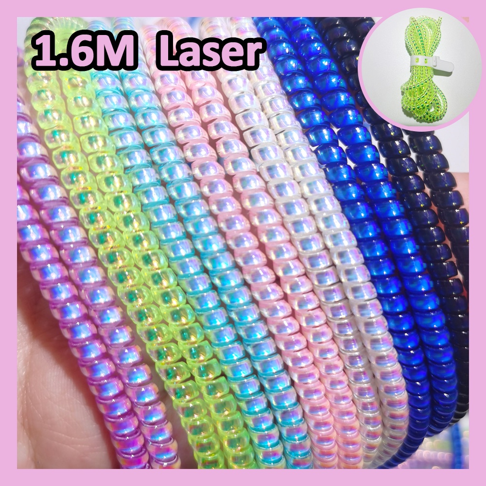 1.6m Pembungkus Kabel Laser Cable Protector Wrapper Bungkus Kawat Perlindungan Headphone USB Data Sync Line Spring