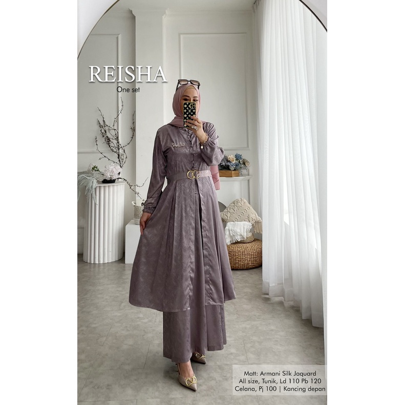 Khadijah Humaira Setelan Tunik Set Kulot ArmaniSilk Jaguard Reisha TERLARIS