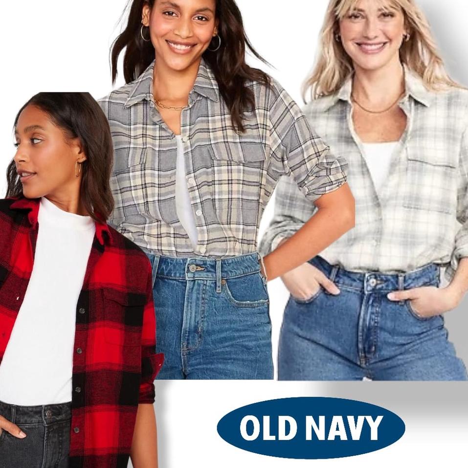 ◄ (PROMO 2.2) OLD NAVY Plaid Flannel Shirt for Women | Kemeja Flannel - 2689 ♣