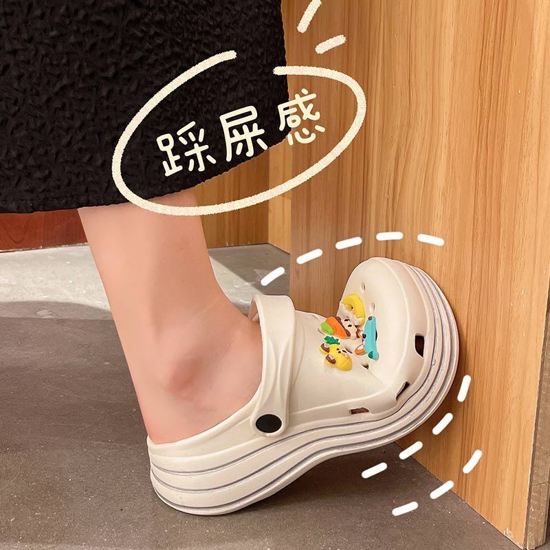 EVA Sandal Wanita Kodok Crocs Slop  5 Cm include Jibbitz Accesoris Toy StoryBahan Karet Spons EVA Import Korean Super Empuk Ringan Elastis Tebal 5 Cm Jibbitz Ballons Non-Slip Sole Summer Sandals