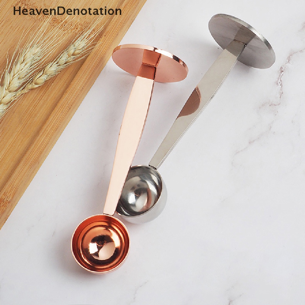 [HeavenDenotation] Sendok Kopi Portable 2in1 Stainless Steel Stand Tamper Spoon Tools HDV