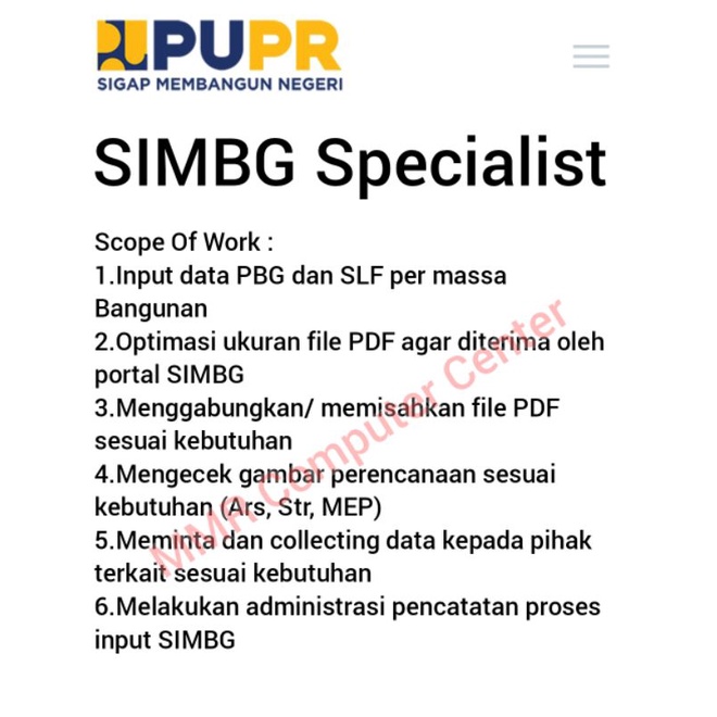 Jasa Input SIMBG - SIMBG Specialist