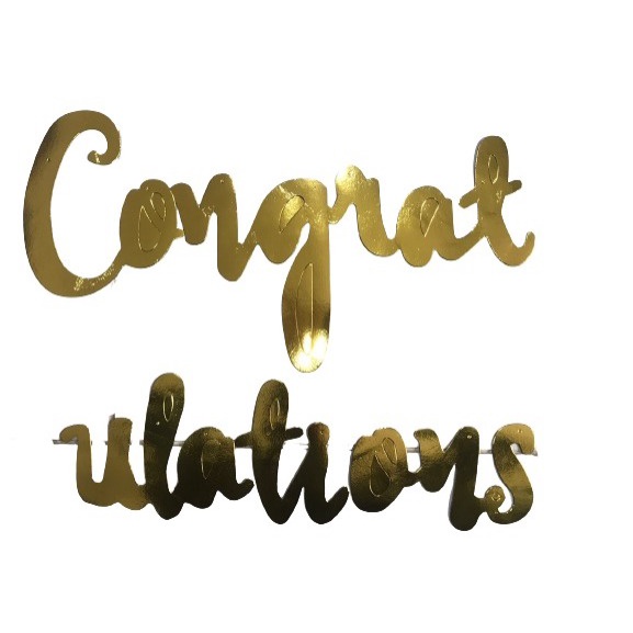 BANNER LATIN CONGRATULATIONS GOLD