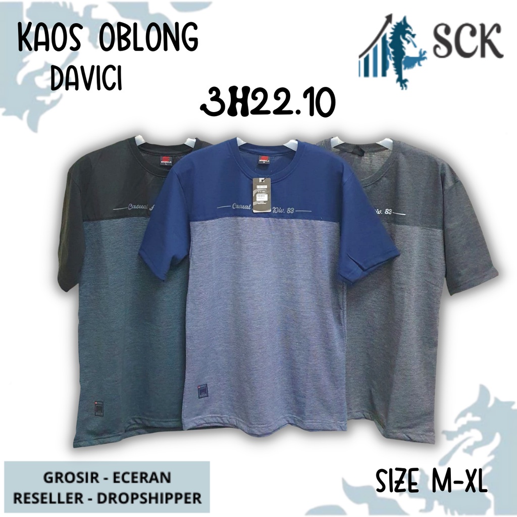 Kaos DAVICI 3H22.07 3H22.10 Distro Polos Motif Dewasa / Oblong Distro Pria M-XL / Pakaian Casual - sckmenwear GROSIR