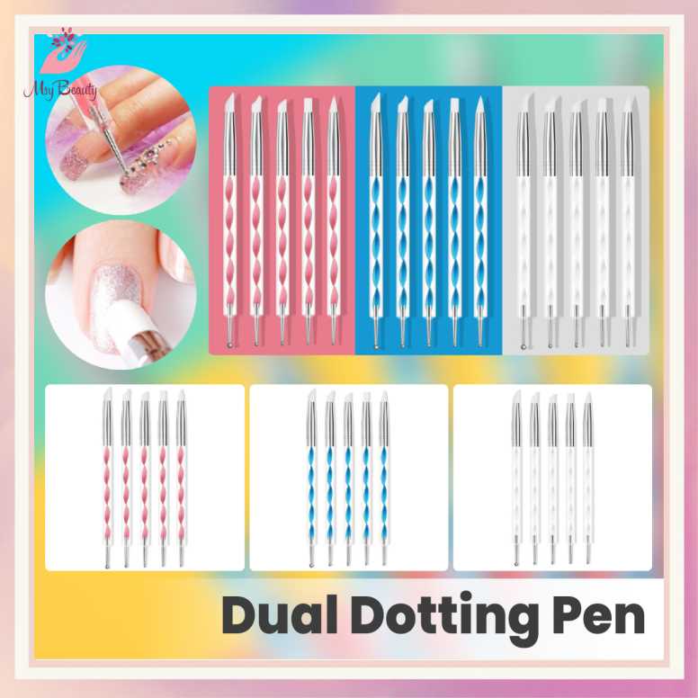 MSY Set Brush Dotting Silikon Dua Sisi Untuk Nail Art/Dotting Silikon 2fungsi nail art tools