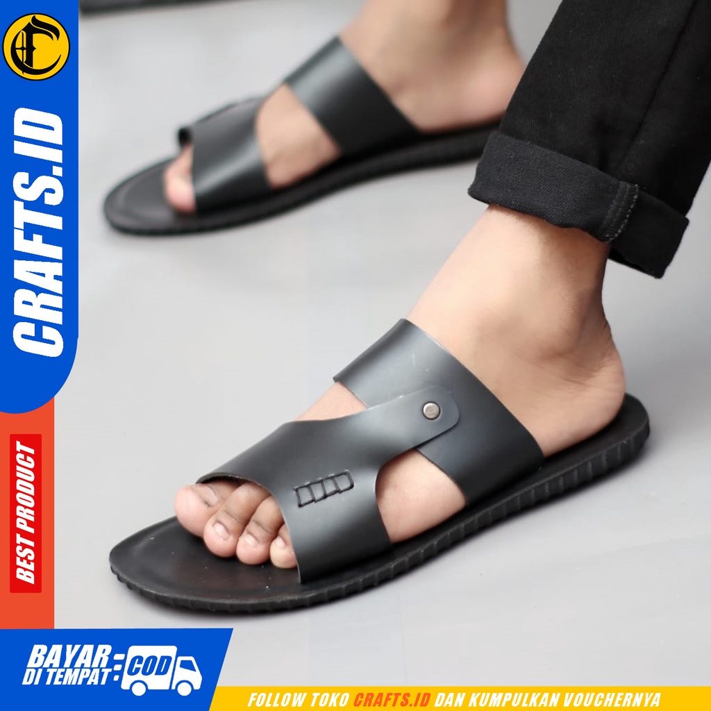 Sandal Slide Pria Sendal Slop Casual Crafts Juhi