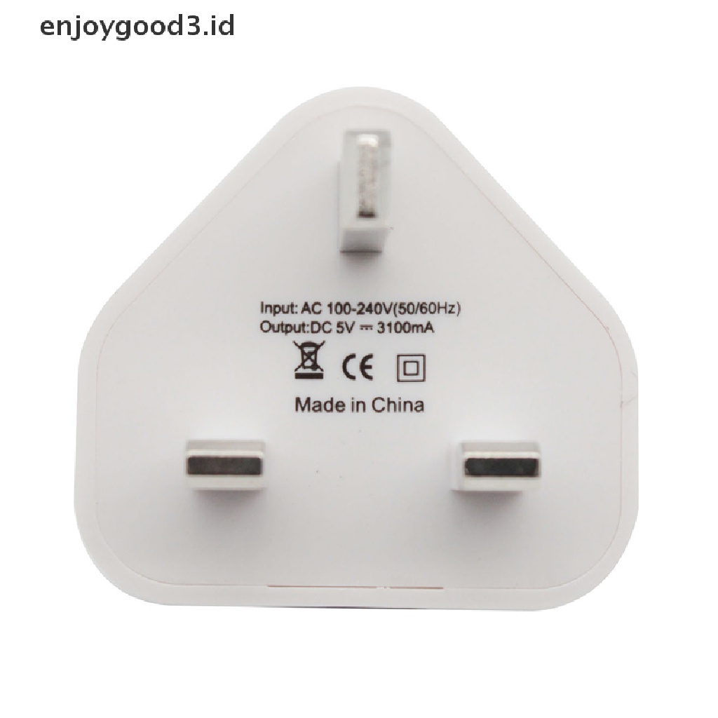 【 Rready Stock 】 Universal UK Wall Plug Power 3 Pin Adapter Charger With 1 / 2 / 3 USB Ports Charging For Mobile Phone Tablets Portable Mini Wall Charger （ ID ）