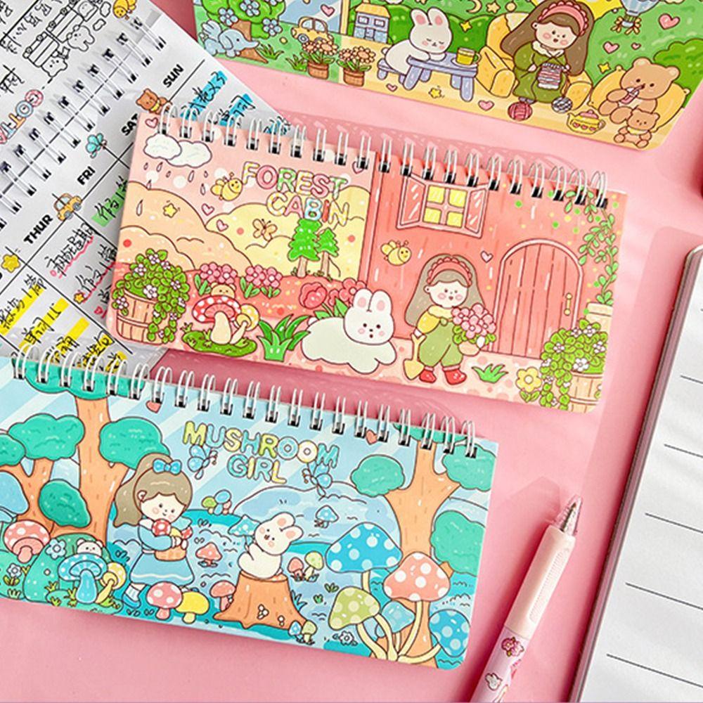 Lanfy Weekly Planner Notebook Kartun Siswa Akun Tangan Alat Tulis Anak To Do List Agenda Diary Book