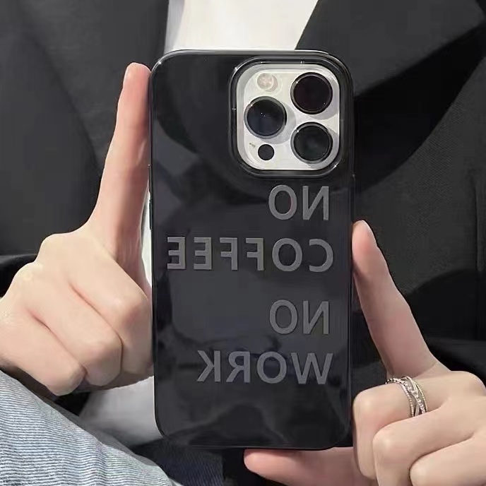 IPHONE Ins Kopi Inggris Cocok Untuk Iphone14 14pro 14plus 13 13mini 13pro 13prm iPhone12 7Plus 8Plus Xr XS 13 12mini Pro Max Empat Sudut Casing Ponsel Tahan Guncangan