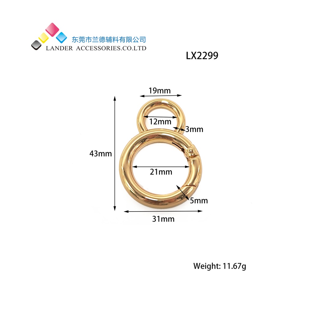 Lander Doclips Ring/ Cantelan Tas/25mm/LX-2299