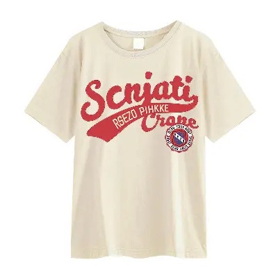 baju kaos wanita lengan pendek letter graphic print T-shirt oversize kekinian motif kaos cream import