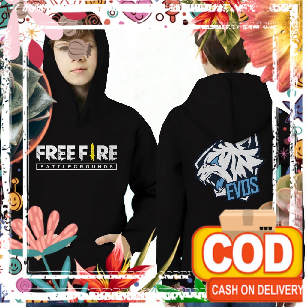 Hoodie FF Evos Anak / Hoodie anak / Jaket ff evos anak / Jaket free fire 6-13 TAHUN / ninja kartun