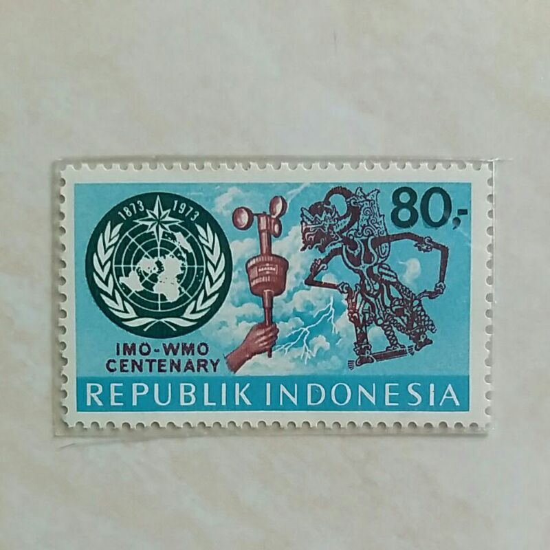 

(AD) Perangko Indonesia 1973 1 Abad IMO - WMO Centenary Single Set Mint