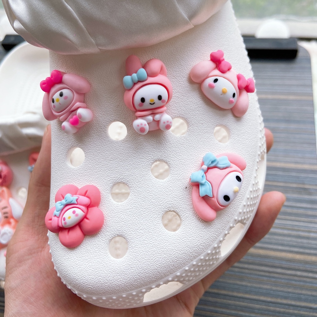 @shinydiy 11pcs My Melody Crocs Jibbitz Shoes Charm Sandal Aksesoris Sepatu Hias【aksesoris wanita】