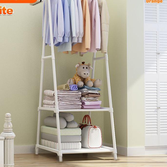 ☜ Rak Gantungan Segitiga Triangle Stand Hanger Gantungan Baju Serbaguna Roda 4 Rak jemuran serbaguna