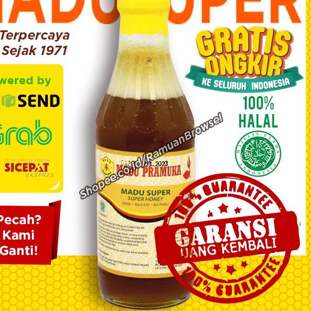 

☊ Super Pramuka 350ml ( + Pollen + Royal Jelly) Alami ☇