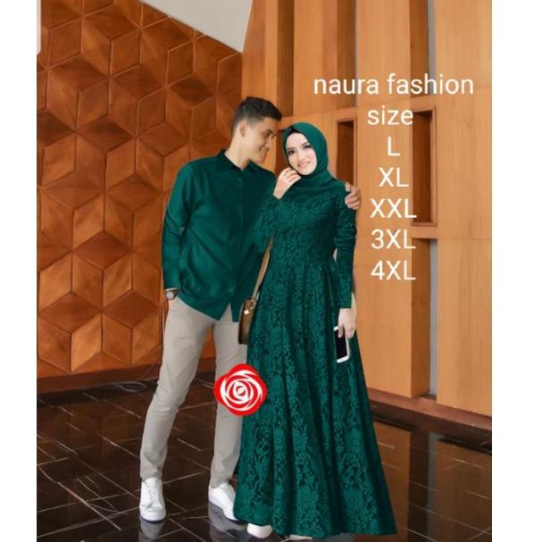SPECIAL PRICE BAJU COUPLE RENADA(SIZE L,XL,XXL,XXXL) BRUKAT LAPIS FURING /SIZE JUMBO / GAMIS COUPLE 