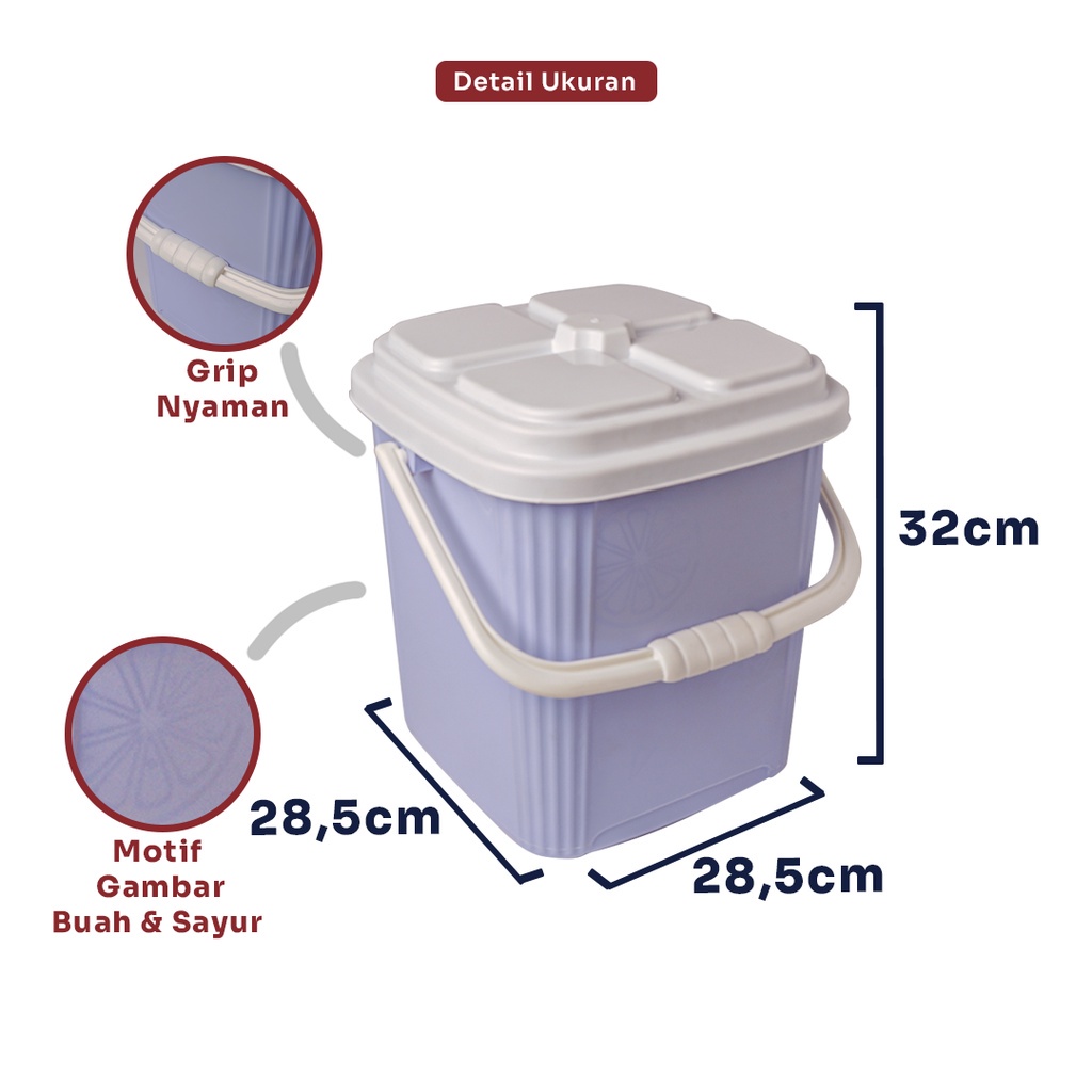 2 PCS EMBER SQUARE KOTAK PERSEGI 4 GALON - 16 LITER PASTEL MACARON - TANAKA LUXGEN