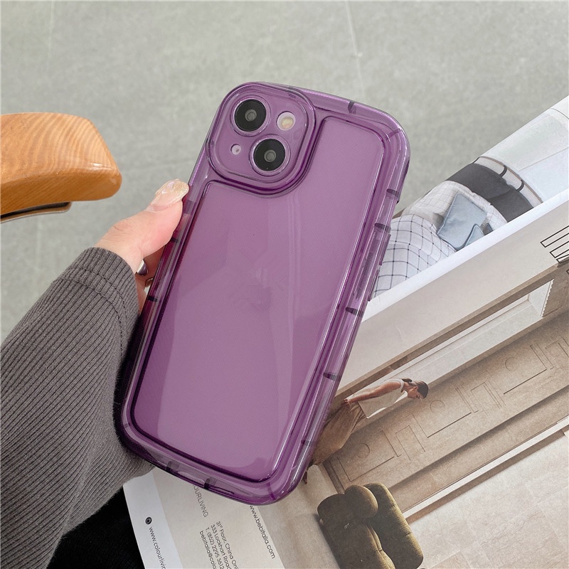 Casing Ponsel Gaya Baru Kompatibel Untuk iphone11 12 13 14promax Bahan Silikon shockproof Transparan casing Penutup Belakang