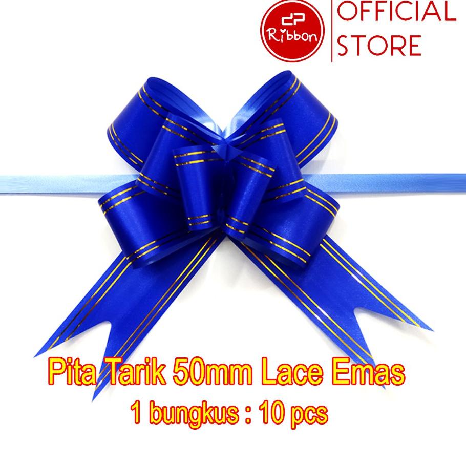 

B35 Pita Tarik Lis Emas 50mm Serut Besar Hiasan Parcel Souvenir Pull Flower Ribbon 50 mm List Gold TERBARU ↣