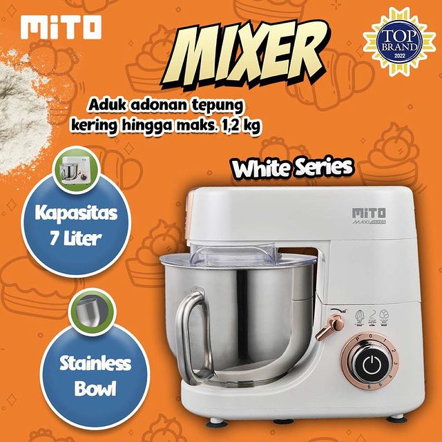 MITO STAND MIXER MAXI MX 700 KAPASITAS 7 LITER