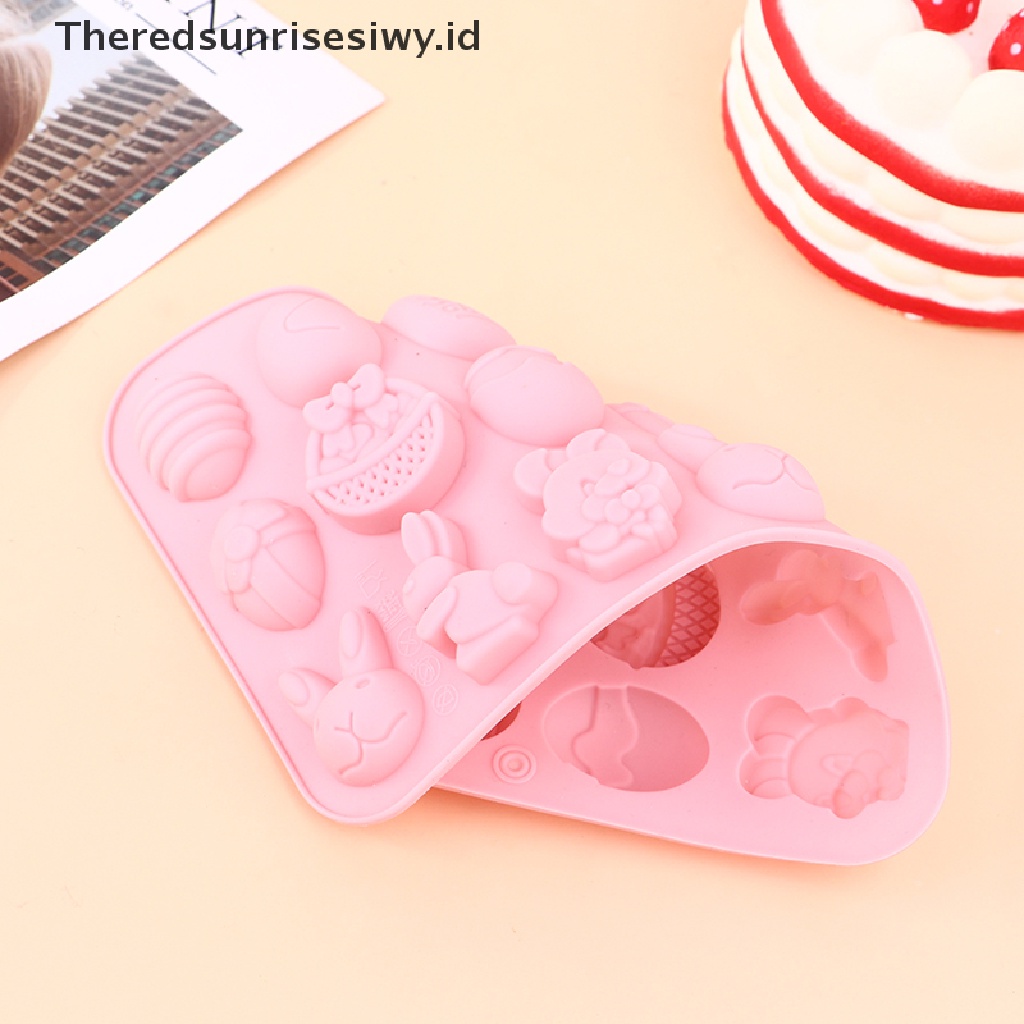 # Baju Lebaran # Easter Silicone Mold Rabbit Cetakan Kue Coklat Telur Berwarna Alat Baking Liburan~