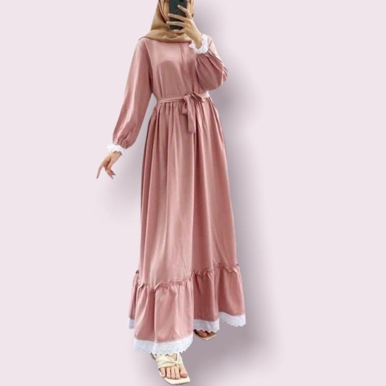 TERLARIS GAMIS SYEGA RUFFLE MOSCREPE / GAMIS SOGAN / GAMIS RENDA PREMIUM / DRESS MUSLIM TERMURAH