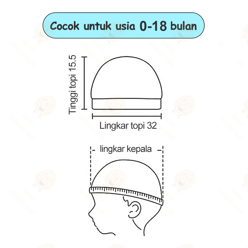 Lacoo Topi kupluk bayi lembut Baby hat motif hewan