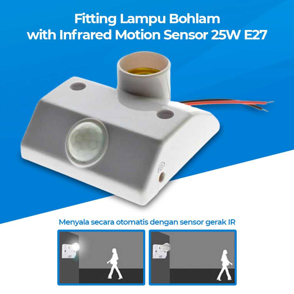 (BISA COD) FTIHSHP Mayitr Fitting Lampu Bohlam with Infrared Motion Sensor 240V 25W E27 - APH820