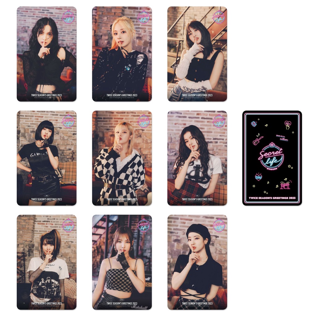 9pcs / set TWICE Japan Mini Album SECRET LIFE Photocards 2023 Season's Greeting Lomo Cards MOMO JIHYO DAHYUN TZUYU NAYEON Kpop Postcards