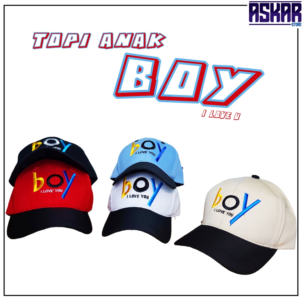 Topi Anak Laki laki Model BOY Usia 3 - 10 Tahun Bahan American Drill Keren Terbaru