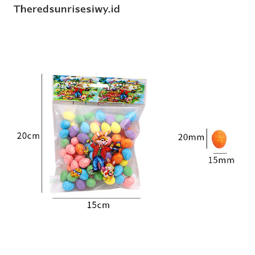 # Baju Lebaran # 80pcs/bag Glitter Telur Paskah Busa Warna-Warni Burung Merpati Telur DIY Craft Hadiah~