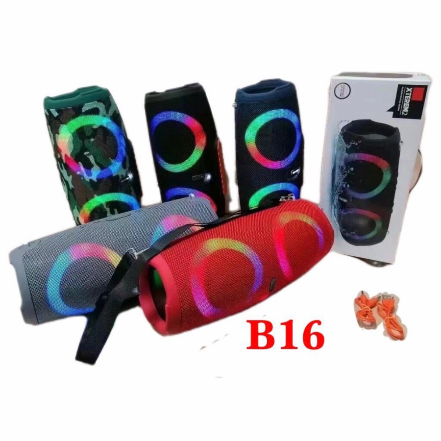 Speaker Bluetooth Xterem2 B16 Extra Bass RGB LED / Speaker TWS B16 Bass MURAH