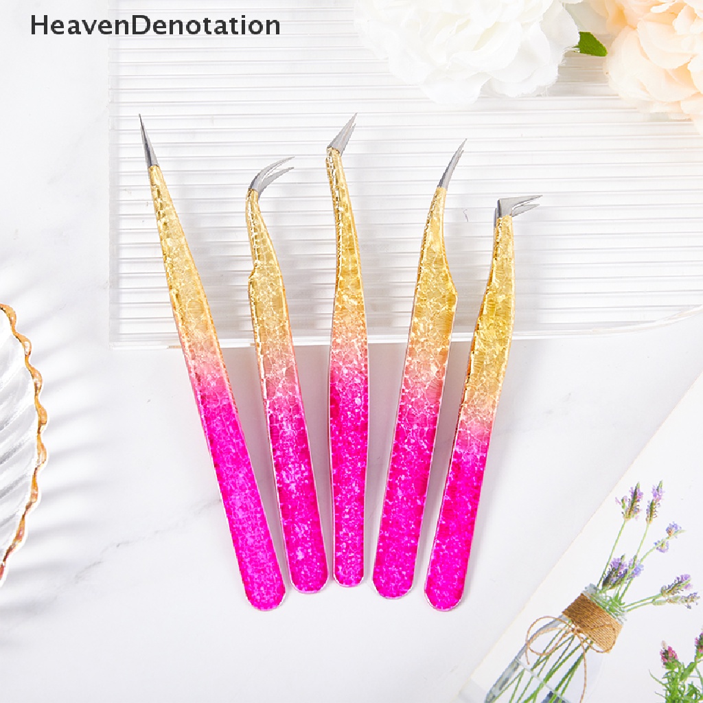 [HeavenDenotation] 1pcs Stainless Steel Eyelashes Pinset Bulu Mata Ekstensi Antistatis Alis Bulu Mata HDV